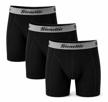 Gionettic Modal 3-pack Heren boxershorts Zwart