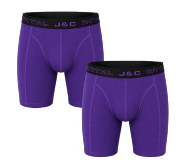 2-pack HERENBOXERSHORT MET LANGE PIJPEN - Paars