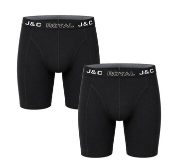 2-pack HERENBOXERSHORT MET LANGE PIJPEN - Zwart