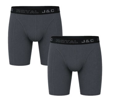 2-pack HERENBOXERSHORT MET LANGE PIJPEN - Grijs