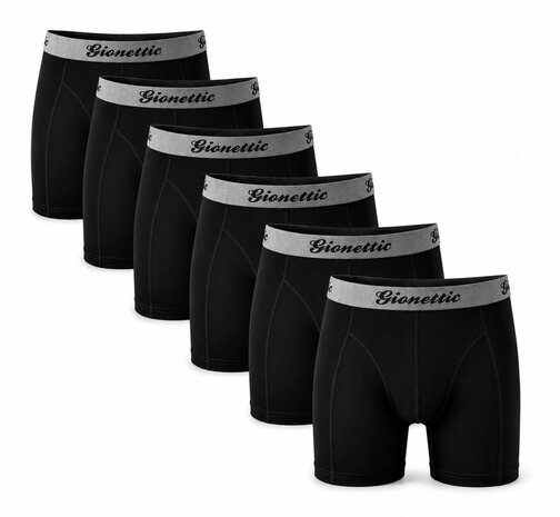 6-pack Gionettic Modal  Heren boxershorts Zwart