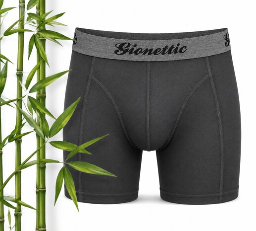 Bamboe Gionettic 3-pack  Heren boxershorts Antraciet