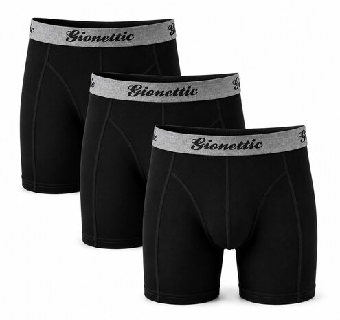Gionettic Modal 3-pack Heren boxershorts Zwart