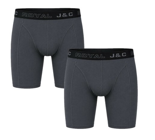 2-pack HERENBOXERSHORT MET LANGE PIJPEN - Grijs
