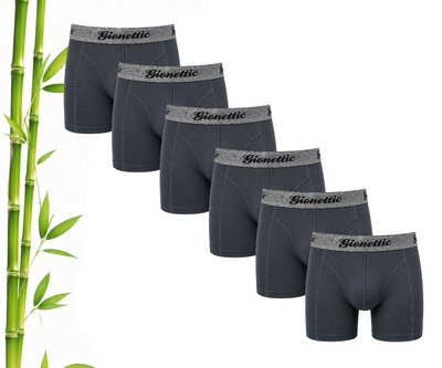 6-pack Bamboe Gionettic  Heren boxershorts Antraciet