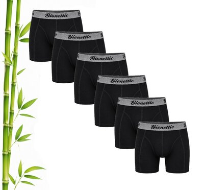 6-pack Bamboe Gionettic Heren boxershorts Zwart