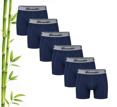 6-pack Bamboe Gionettic Heren boxershorts Marine