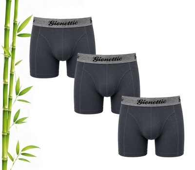 Bamboe Gionettic 3-pack  Heren boxershorts Antraciet