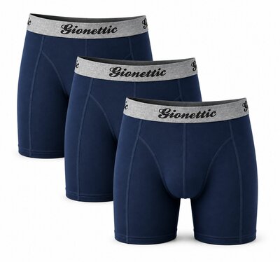 Gionettic Modal 3-pack Heren boxershorts Marine