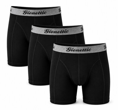 Gionettic Modal 3-pack Heren boxershorts Zwart