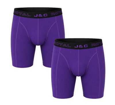 2-pack HERENBOXERSHORT MET LANGE PIJPEN - Paars