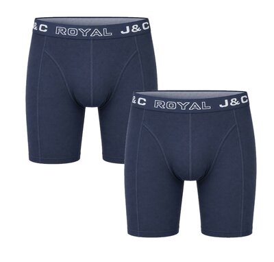 2-pack HERENBOXERSHORT MET LANGE PIJPEN - Marine