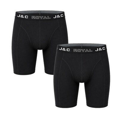 2-pack HERENBOXERSHORT MET LANGE PIJPEN - Zwart