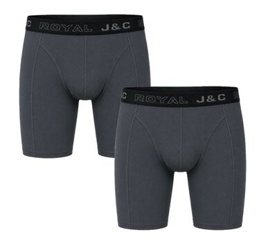 2-pack HERENBOXERSHORT MET LANGE PIJPEN - Grijs